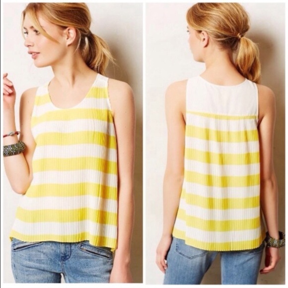 Anthropologie Citron Pleated Top